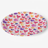 水カラフル色ハート母の日 ペーパープレート (アングル)