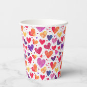 水カラフル色ハート母の日 紙コップ (裏面)
