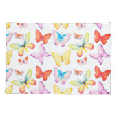 水カラフル色バタフライパーソナライズされた 枕カバー (裏面)