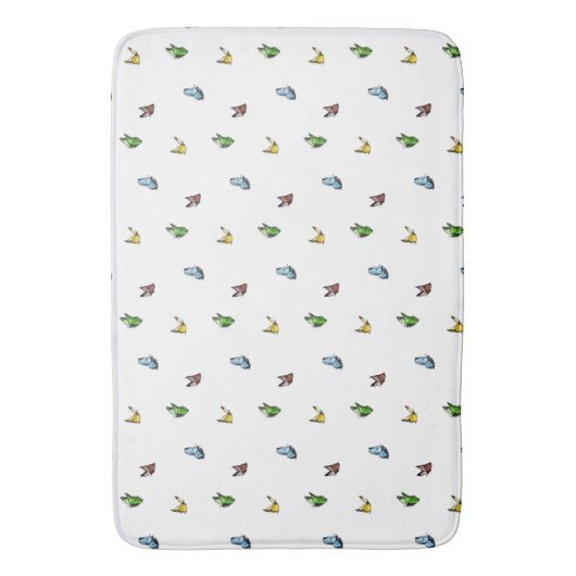 水カラフル色バタフライ模様の美的 バスマット (正面縦)