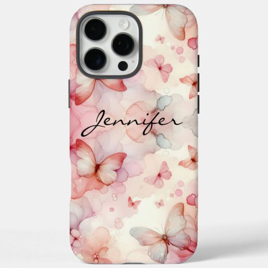 水カラフル色バタフライiPhone Case-Mate iPhoneケース (裏面)