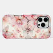 水カラフル色バタフライiPhone iPhoneケース (裏面横)