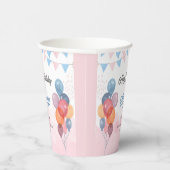 水カラフル色バルーンガールバースデーパーティー 紙コップ (右)