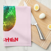 水カラフル色パイナップルレインボーカスタマイズキ キッチンタオル (四つ折り)