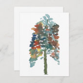 水カラフル色パインツリーアート ノートカード (正面/裏面)