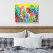水カラフル色パインツリーズキャンバスプリント キャンバスプリント (インサイチュ (寝室))
