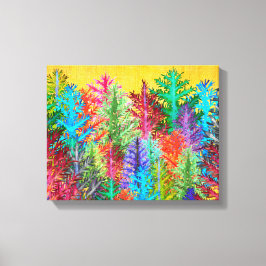 水カラフル色パインツリーズキャンバスプリント キャンバスプリント