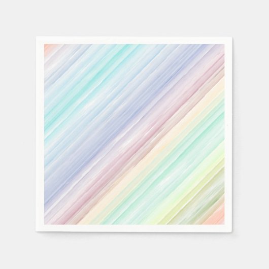 水カラフル色パタストライプーンイラストレーション スタンダードカクテルナプキン (正面)