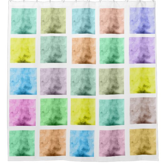 水カラフル色パターンシャワーカーテンC シャワーカーテン (正面)