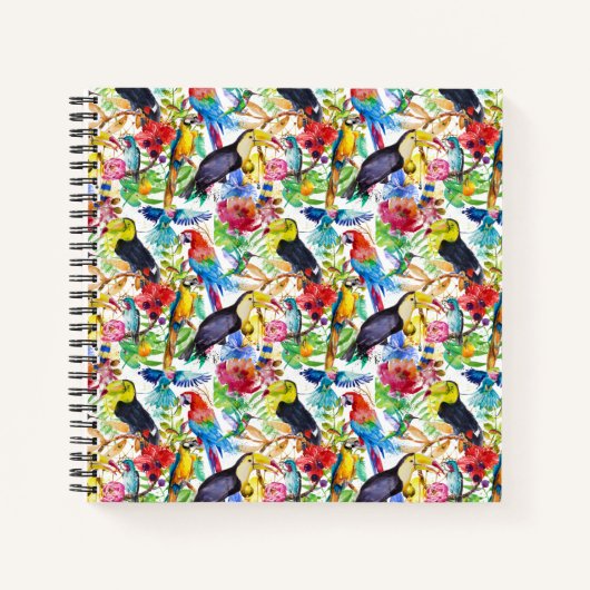 水カラフル色パロット ノートブック (正面)