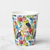 水カラフル色パロット 紙コップ (裏面)