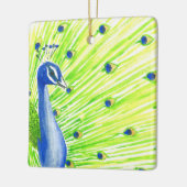 水カラフル色ピーコック セラミックオーナメント (左)