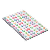 水カラフル色ピースサイン模様ヒッピーvibe ノートブック (右側)