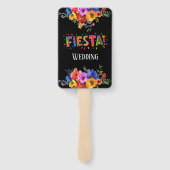 水カラフル色フィエスタ花模様結婚ズ ハンドファン (裏面)