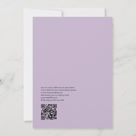 水カラフル色フィエス結婚タとQRコード 招待状 (裏面)
