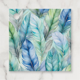 水カラフル色フェザーアートギフトラベル フェイバータグ