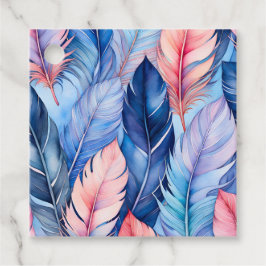 水カラフル色フェザーアートギフトラベル フェイバータグ