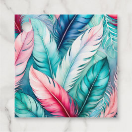 水カラフル色フェザーアートギフトラベル フェイバータグ