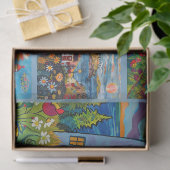 水カラフル色フォークアートライトハウス 薄葉紙 (ギフト)