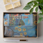 水カラフル色フォークアートライトハウス 薄葉紙 (ギフト)