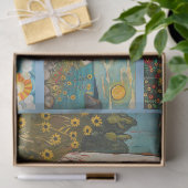 水カラフル色フォークアートライトハウス 薄葉紙 (ギフト)