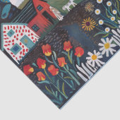 水カラフル色フォークアートライトハウス 薄葉紙 (詳細)