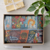 水カラフル色フォークアートライトハウス 薄葉紙 (ギフト)