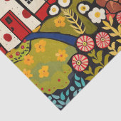 水カラフル色フォークアートライトハウス 薄葉紙 (詳細)