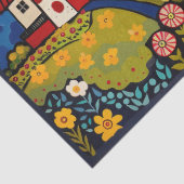 水カラフル色フォークアートライトハウス 薄葉紙 (詳細)