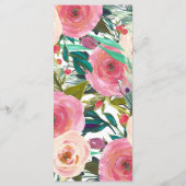 水カラフル色フラワーガーデン結婚式 プログラム (裏面)