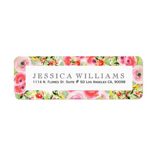 水カラフル色フラワーコラージュ ラベル (正面)