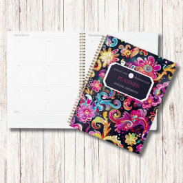 水カラフル色フラワーズビジネスロゴモノグラム プランナー手帳