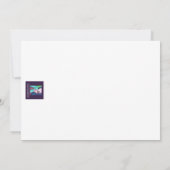 水カラフル色フラワーフラットノートカード サンキューカード (裏面)