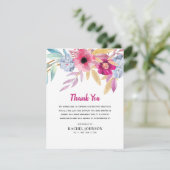 水カラフル色フラワー悔やみや弔慰 サンキューカード (スタンド正面)