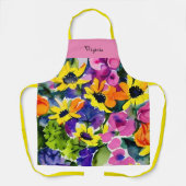 水カラフル色フローラアートテンプレート エプロン (正面)