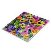 水カラフル色フローラアート タイル (側面)