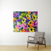 水カラフル色フローラアート タペストリー (インサイチュ(横))