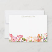 水カラフル色フローライラストレーションカスタム サンキューカード (正面)