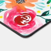 水カラフル色フローライラストレーションパターン デスクマット (コーナー)