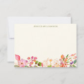 水カラフル色フローラカスタムベビーシャワー サンキューカード (正面)