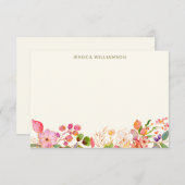 水カラフル色フローラカスタムベビーシャワー サンキューカード (正面/裏面)