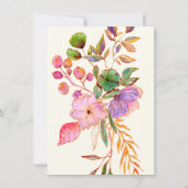 水カラフル色フローラカスタムベビーシャワー 招待状 (裏面)