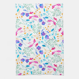 水カラフル色フローラキッチンティータオル キッチンタオル