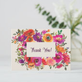 水カラフル色フローラサンキューカード サンキューカード (スタンド正面)