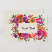 水カラフル色フローラサンキューカード サンキューカード (正面/裏面)
