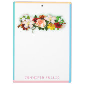 水カラフル色フローラテンプレートブルーグリーン クリップボード (裏面)