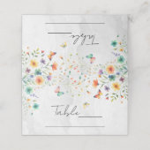 水カラフル色フローラバタフライテーブル席 プレイスカード (外部開封)