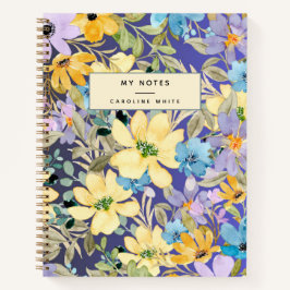 水カラフル色フローラパーソナライズされた ノートブック