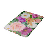 水カラフル色フローラパープルピンクローズ バスマット (アングル)