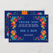 水カラフル色フローラフェスタ結婚ズ サンキューカード (正面/裏面)